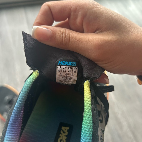 Hoka Mach 5 Black with Rainbow Accents - Picture 5 of 6